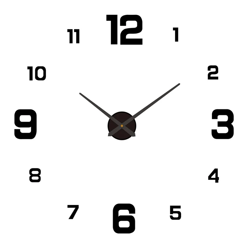 

3D-часы для самостоятельной сборки с светящимся циферблатом, безрамные, бесшумные, из акрила, с наклейками-цифрами для гостиной, офиса, спальни, современный дизайн