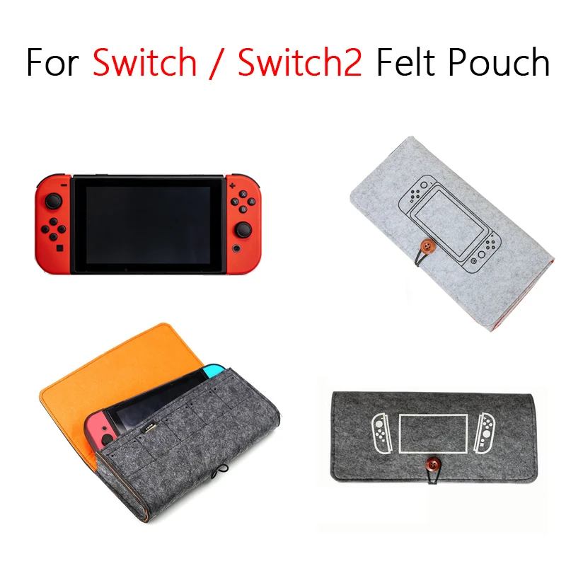 Estuche de transporte ultrafino de fieltro para Switch / Switch 2, bolsa de almacenamiento para NS Switch 2, funda protectora, bolsa de carga para tarjetas de juego