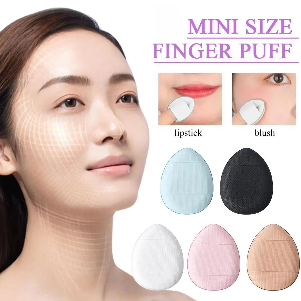 Mini Finger Puff para Maquiagem, Foundation Powder, Corretivo de Detalhe, Esponja Blend, Creme, Face Cosmetic Accessories, Random, K5M1, 1 Piece