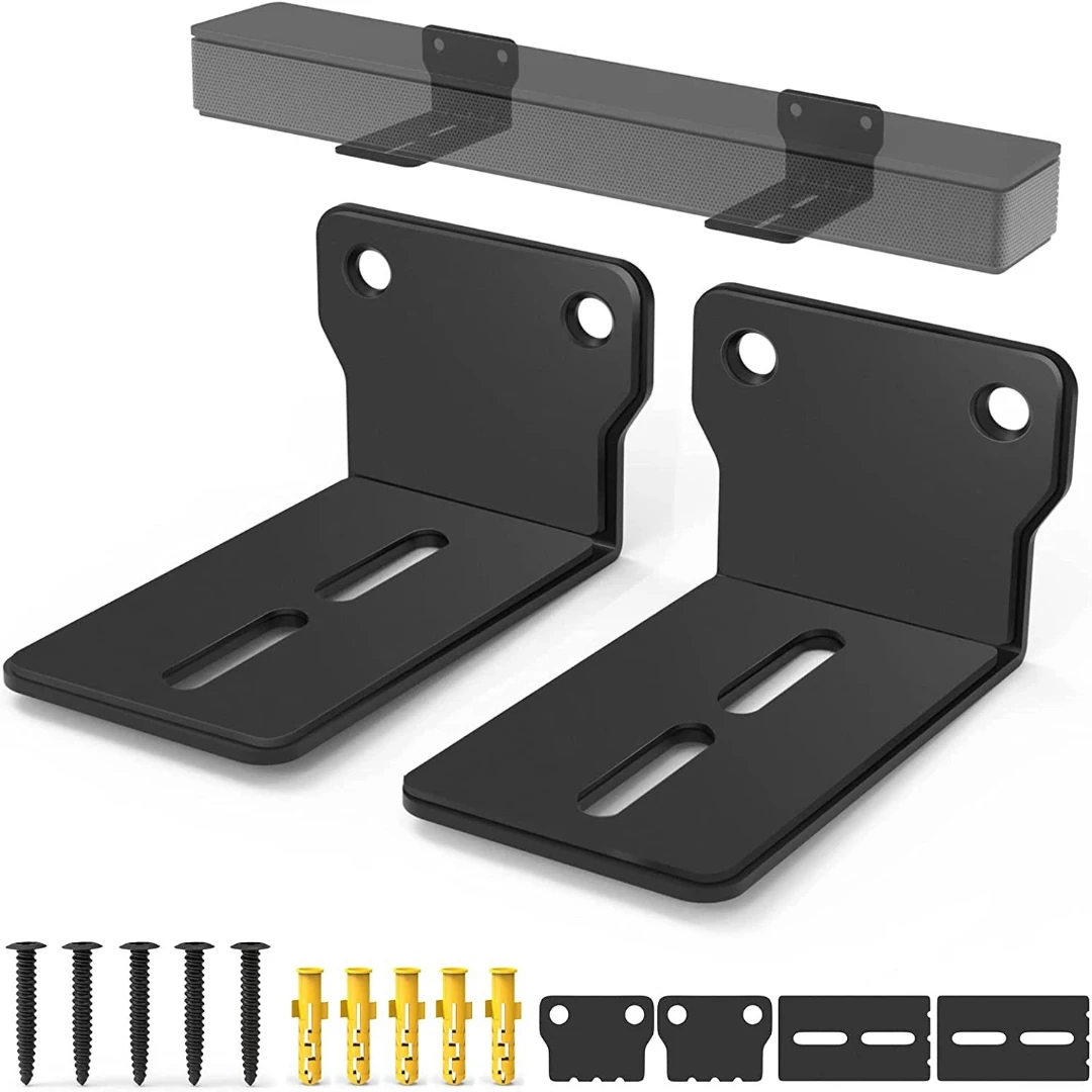 Soundbar Wall Mount Bracket Sound Bar Mount Under TV Universal Soundbar Wall Mount Bracket Floating Wall Shelf Hold Up to 30 Lbs