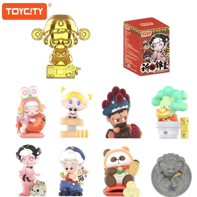 

Toycity Blessing Pouch Blind Box Series Action Figure Collection Ornament Cartoon Periphery Model Doll Toys Mystery Box Gifts
