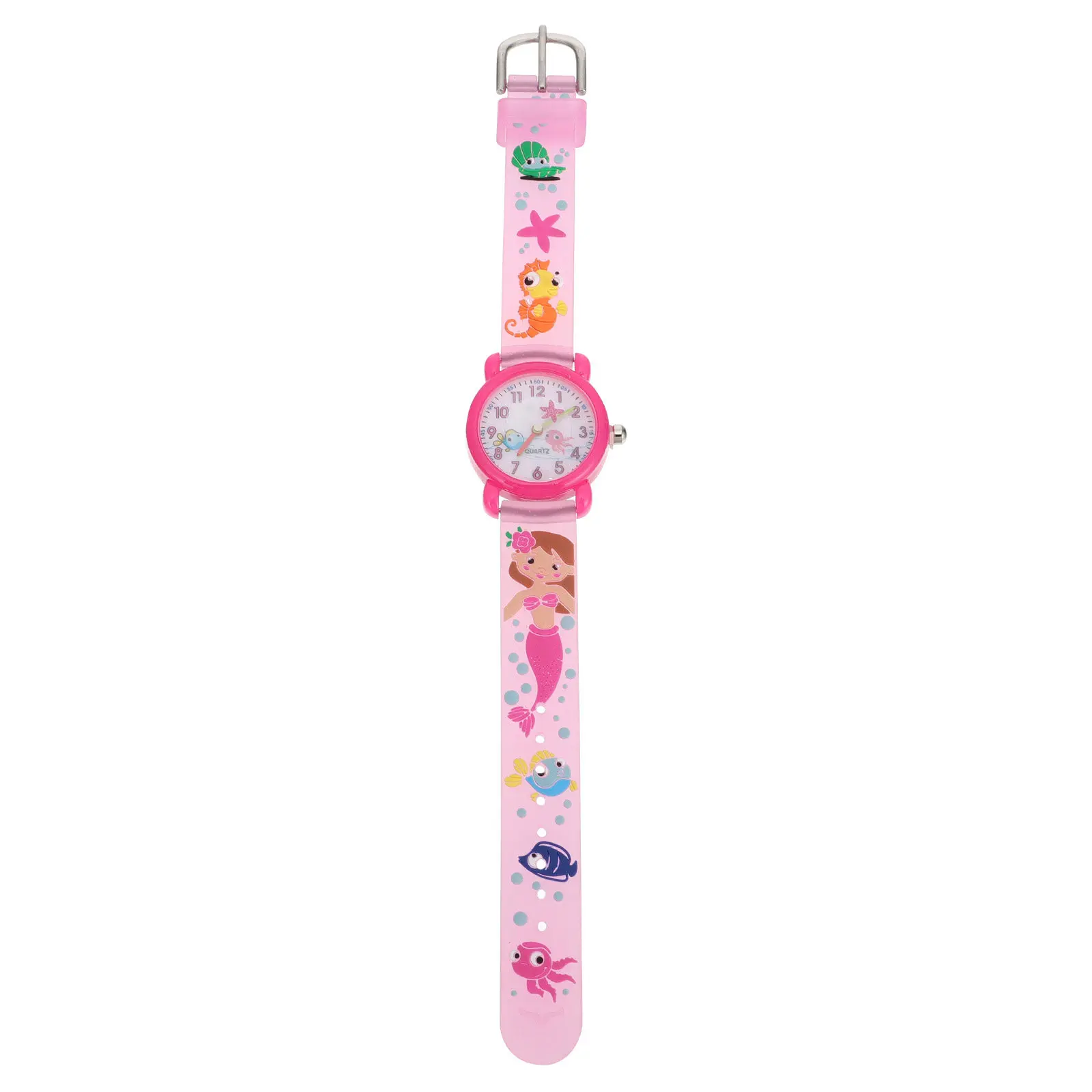 

1Pcs Cartoon Waterproof Watch Mermaid Pattern Bright Design Comfortable Fit for Students Time Learning