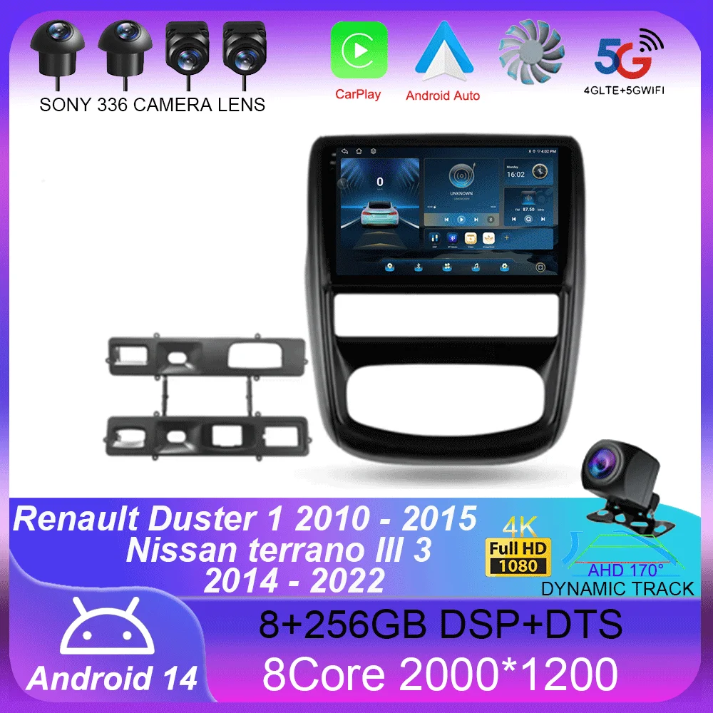 

Автомагнитола для Renault Duster 1 2010-2015, для Nissan terrano lll 3 2014-2022, радио, навигация, мультимедийный видеоплеер, стерео Android 14