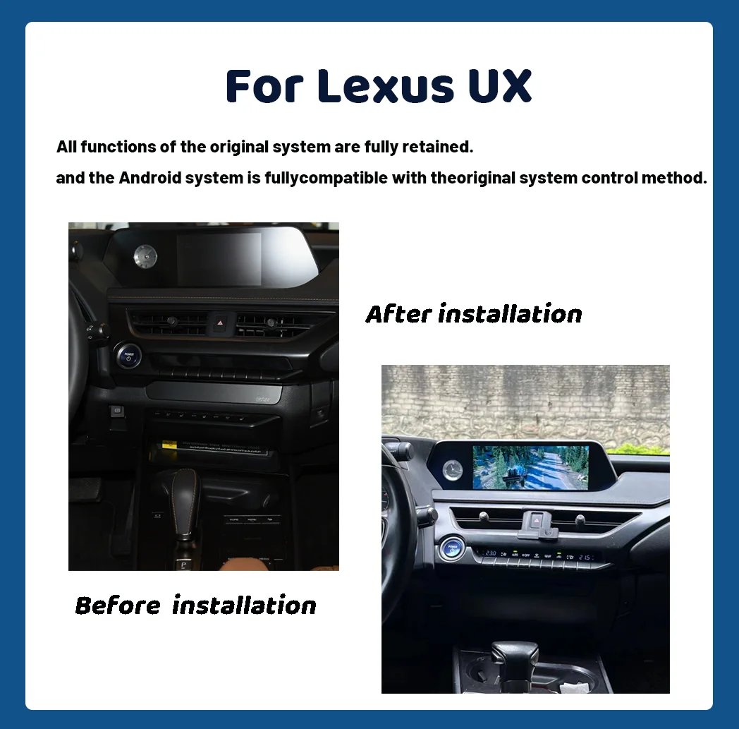 10.25 inch Lexus UX 2019-2020 Head Unit Auto Android 13 Carplay car Radio Navigation Multimedia Video GPS 4G wifi Qualcomm