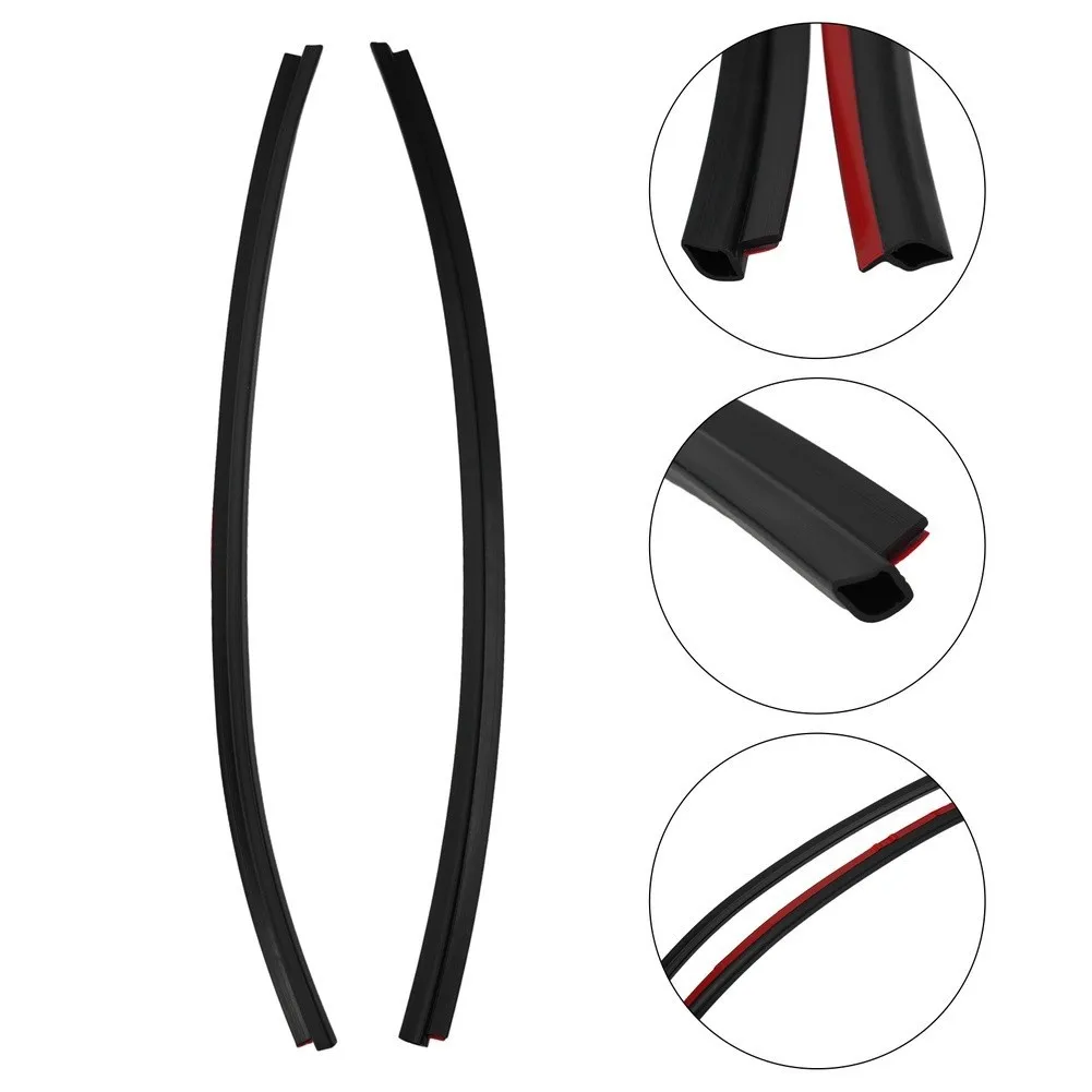 for Black Rear Window Seal Strips Accessories Wind Noise Reduction Aging Resistant Material Flexible Automotive Grade