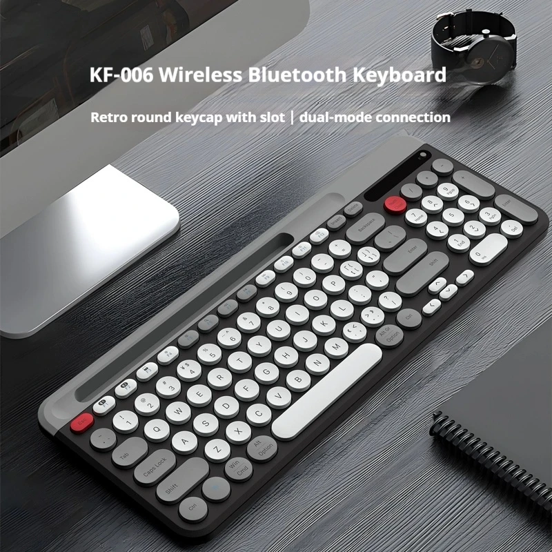 AULA Wireless Bluetooth Punk Keyboard Notebook Office Home Computer Keyboard Lightweight Durable Keyboard Ergonomics Halloween