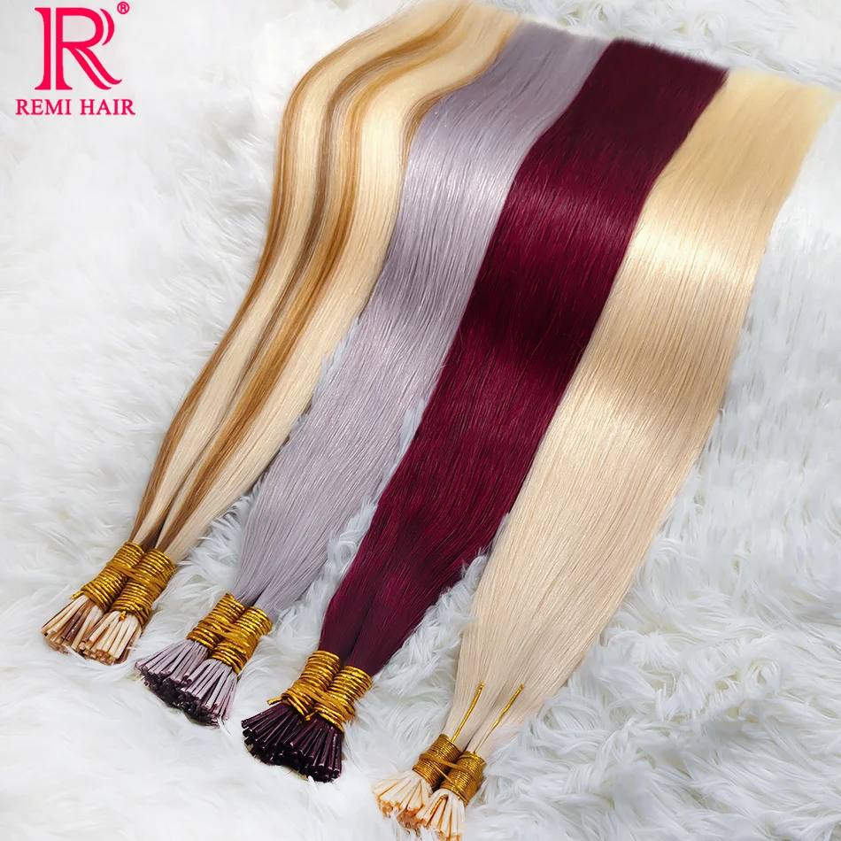 

I-tip Hair Human Hair Extensions Natural Human Fusion Hair Virgin Hair Bone Straight Vietnamese Capsules in Keratin Hair