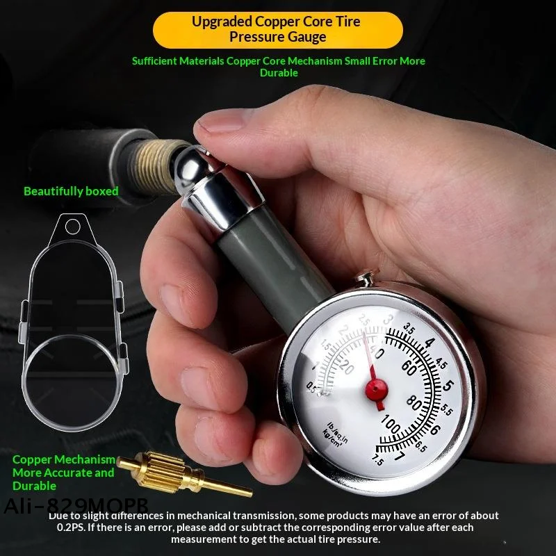 

Манометр для автомобильных шин из нержавеющей стали, высокоточный измеритель давления для накачивания, инструмент для ремонта механических шин