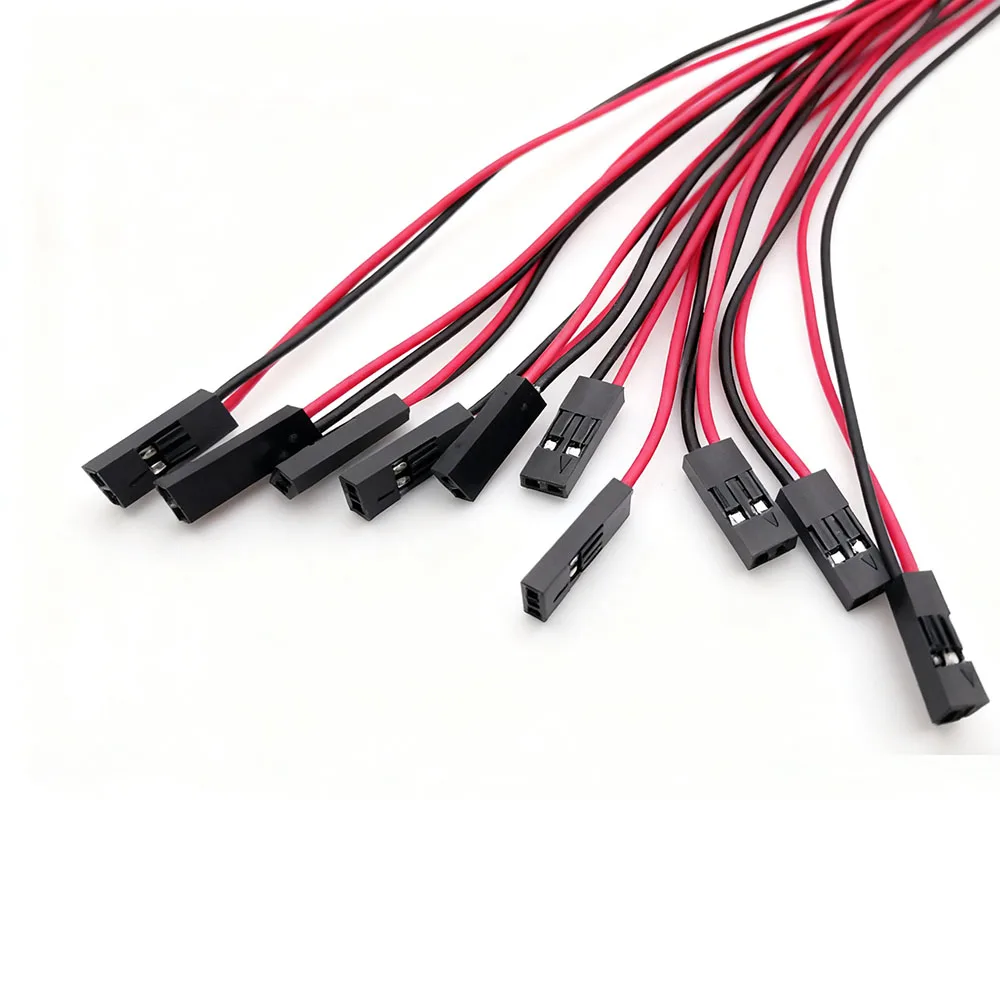 10 قطعة 2.54 مللي متر الملعب 2 دبوس أنثى المقبس أسلاك توصيل معزز موصل مع 26AWG كابلات ل دوبونت محطة المقابس PCB اردوينو لتقوم بها بنفسك