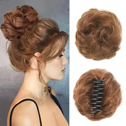 Claw Clip Messy Bun Hairpiece 1pc Curly Messy Hair Bun Clip in Claw Chignon Ponytail Hairpieces Synthetic Hair Bun Scrunchies