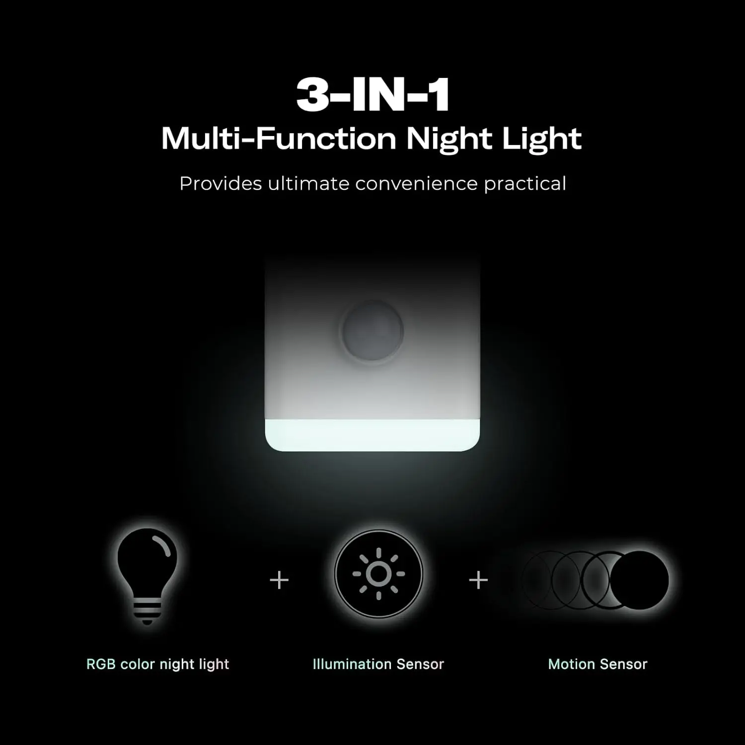 Smart Night Light 2-pack met bewegingssensor, RGB-kleuren en instelbare helderheid, Zigbee Hub vereist