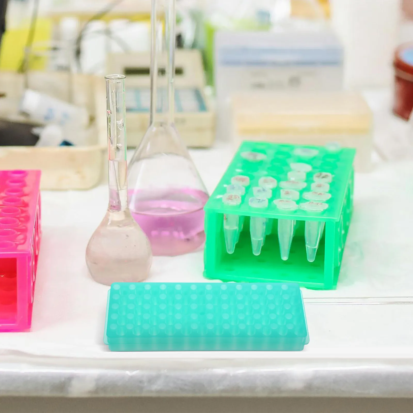 2Pcs Test Tube Holder ABS Material Vial Shot Glasses Stand Sampling Tube Storage Rack Laboratory Use Practical