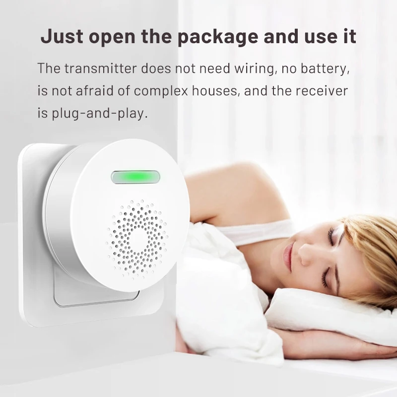 Smart Wireless Doorbell Self-Powered Doorbell  Built-in 36 Selectable Ringtones No-Battery 150M Long-Distance Reception