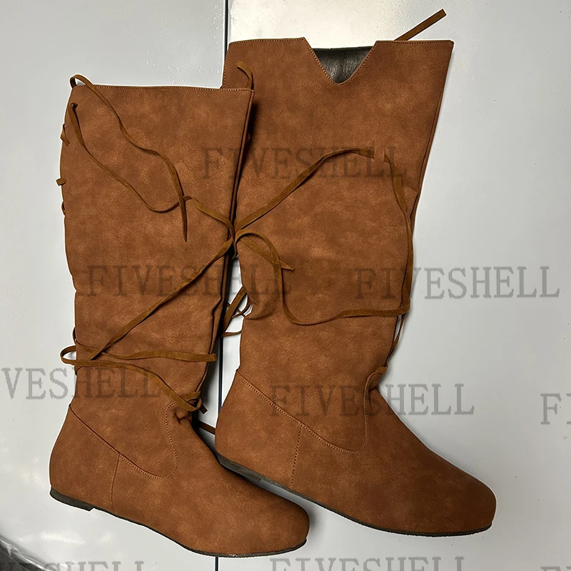 Średniowieczny strój wikingów Retro męskie buty rycerskie Larp Skórzane buty PU Nordycki wojownik Cosplay Fantazyjne buty na karnawał Anime