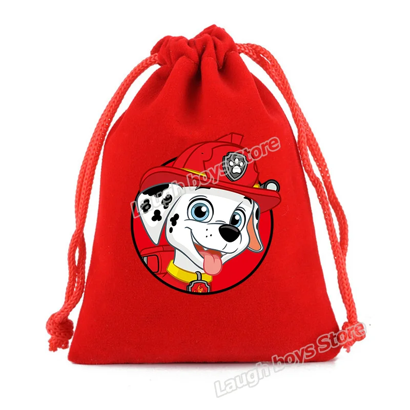 Paw Patrol Girls Boys Canvas Drawstring Bags Chase Skye Animation Figures Graphic Childrens Handbags Storage Pouches Gift