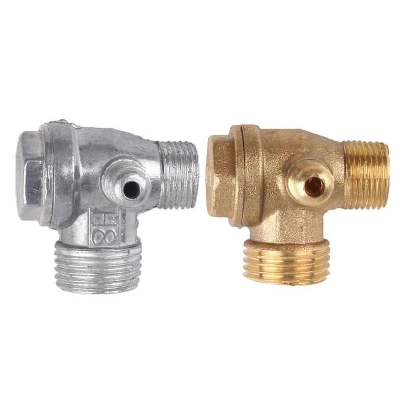 X37E 3-Port Check Brass Male-Threaded Workshop Replace Air Compressor Unidirectional Check Pipe Fittings