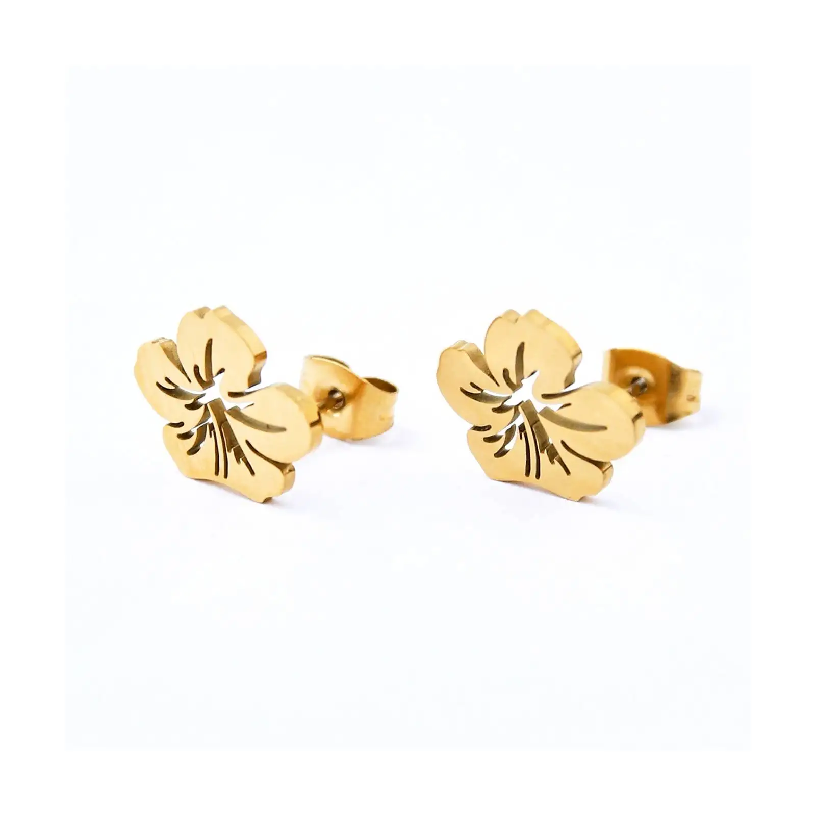 Minimalistische Blumenohrringe für Frauen, Hochzeit, Edelstahl, Modeschmuck, Geschenke – Detail 5