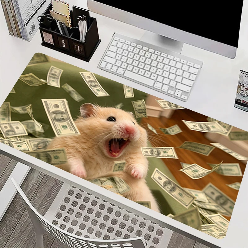 Mouse Pad Cute Cartoon Hamster Mouse Pad PC Computer Keyboard Desk Mat Funny Hamster Character Gaming Accessories Large Mousepad