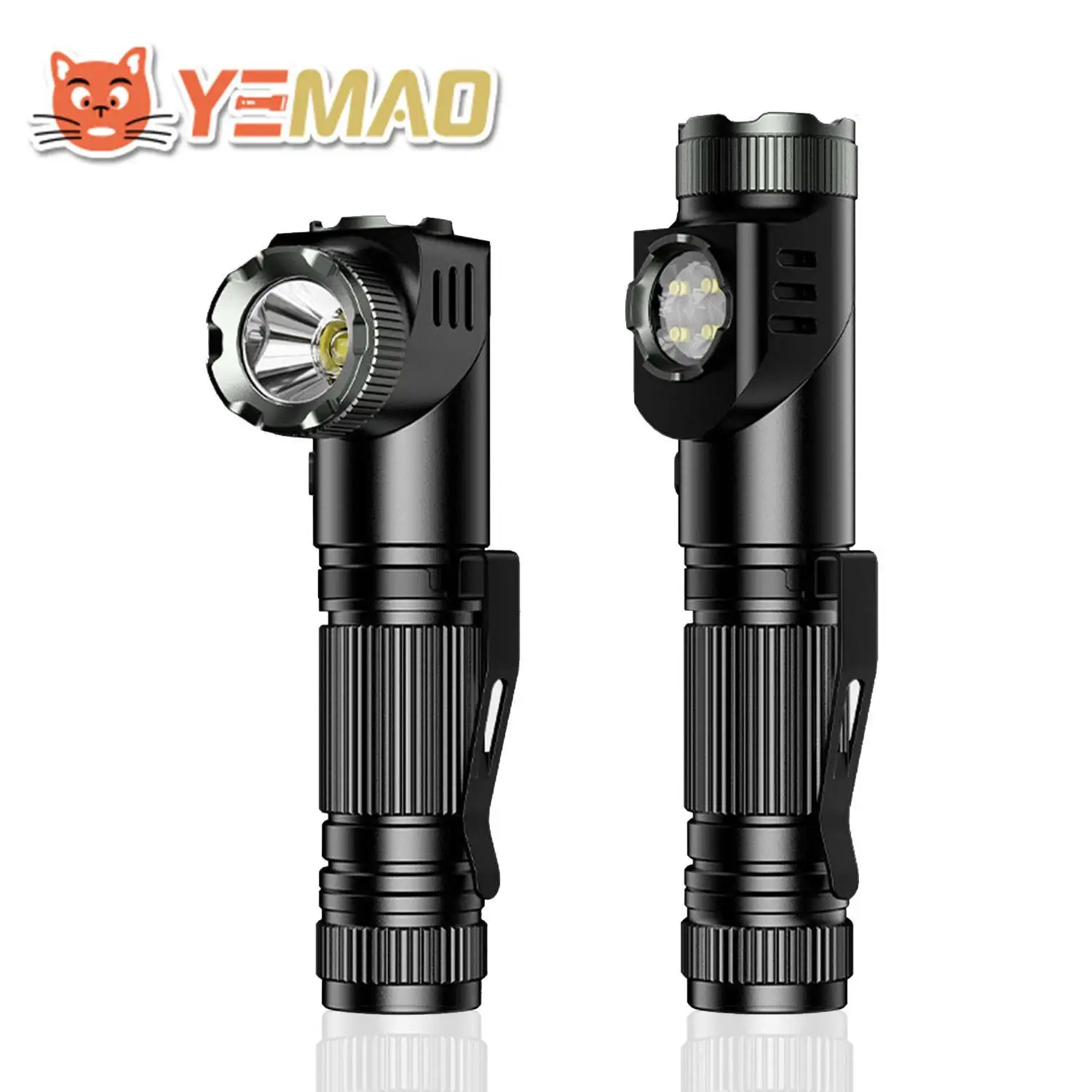 

1500LM Portable job site&security lighting 21700 battery Waterproof Rechargeable Flashlight with Magnetic pen clip work Lantern