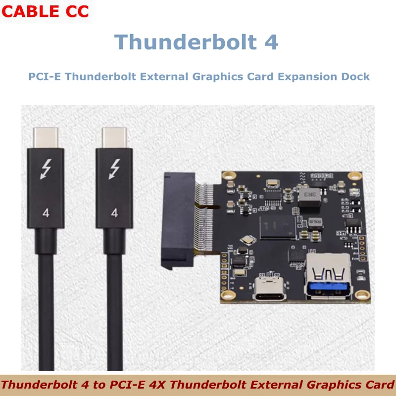 New Thunderbolt 4 to PCI-E 4X Thunderbolt External Graphics Card Expansion Dock USB4 Core Adapter Board 40Gbps Type-c High Speed