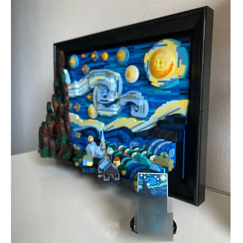 Ideas MOC 21333 World Masterpiece Vincent van Gogh The Starry Night Model 2316PCS Building Blocks Brick Puzzle Toys for Kid Gift