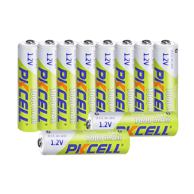 10PCS PKCELL NIMH AAA Rechargeable Battery 3A 1.2V 1000mAh Battery NI-MH for Flashlight Toys