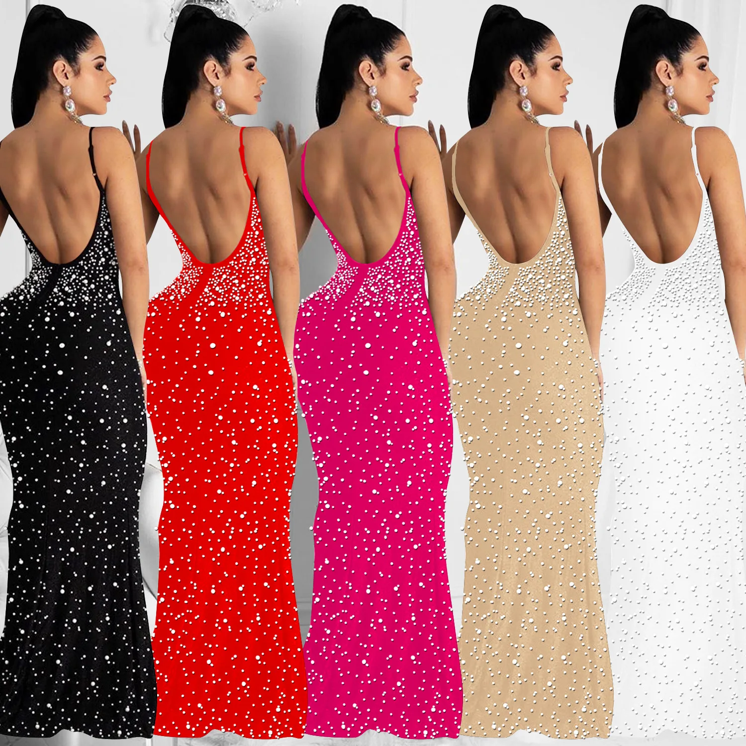 Bal Trouwjurk Jurken Prom Bruids Met Staart, Strass Kristallen Parels Backless Bruiloft Avond Prom Jurk Baljurk Luxe Jurk