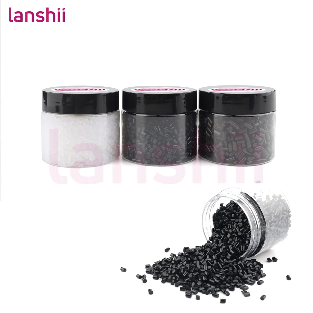 

Кератиновые клеевые бусины Lanshii, гранулы, 40 г, банка для наращивания волос, кератиновые гранулы Hot Fusion для U Tip I Tip в черном, коричневом, прозрачном