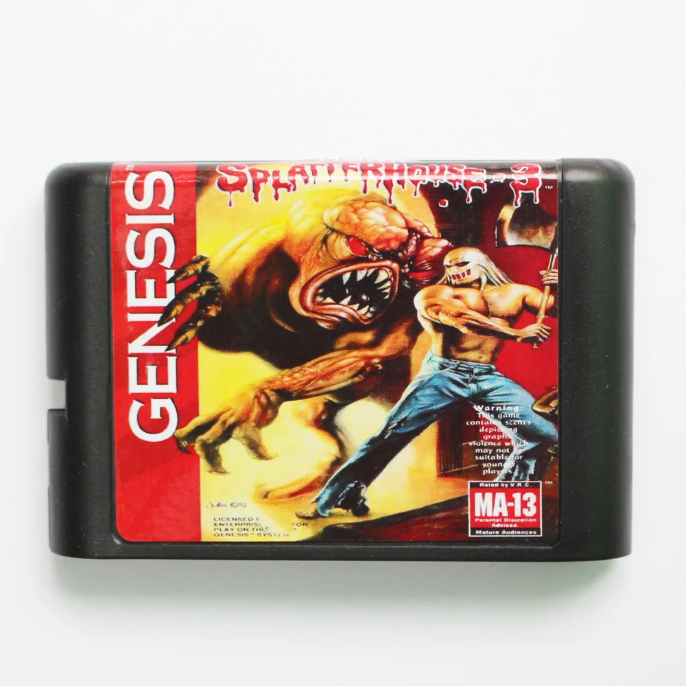 Cartão de jogo Splatterhouse 3 16bit MD para consoles Sega MegaDrive Genesis de 16 bits