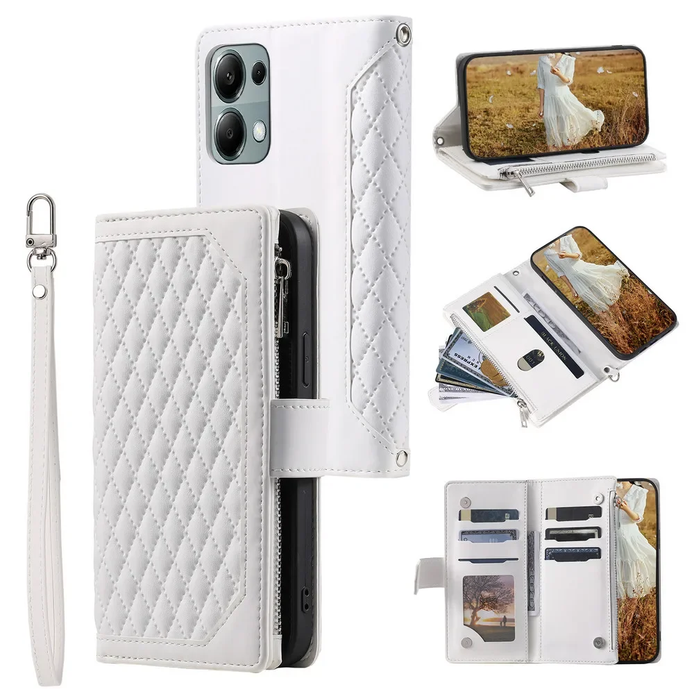 

Для Xiaomi Redmi Note 13 14 Pro 5G 4G кожаный чехол-бумажник на молнии для Redmi Note 13 Pro Plus чехол Note 14 13 Pro Funda