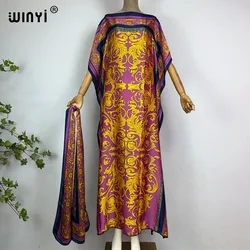 WINYI new african print clothing for women Dubai Muslim Dashiki kaftan holiday Design evening dress abaya vestidos ملابس أفريقية