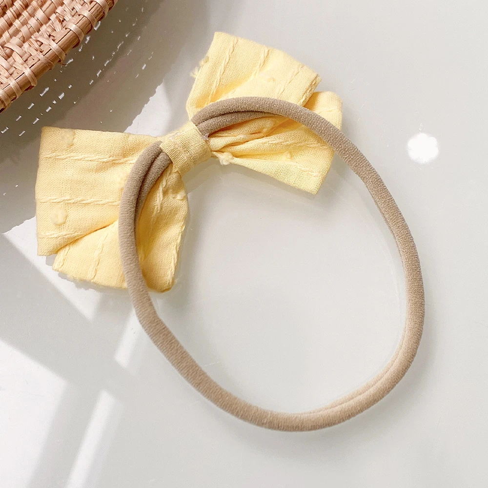 Diadema de lazos de algodón para niñas, bandas elásticas de nailon para el cabello para recién nacidos, diademas para niños pequeños, accesorios para el cabello para bebés, 5 unids/set