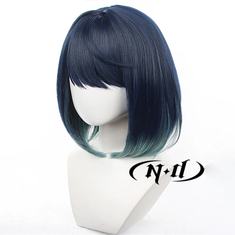 ND Akane Kurokawa Cosplay Wig Oshi no Ko Anime Cosplay Short Midnight Blue Hair Wigs for Comic Con Coser Costume Party Synthetic