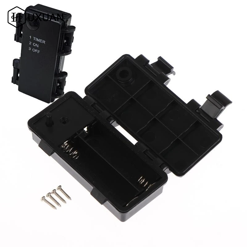 AA 3V No.5 Waterproof And Dustproof Battery Cartridge With Timing Function, 2 Sections, No.5 Battery Holder With Switch