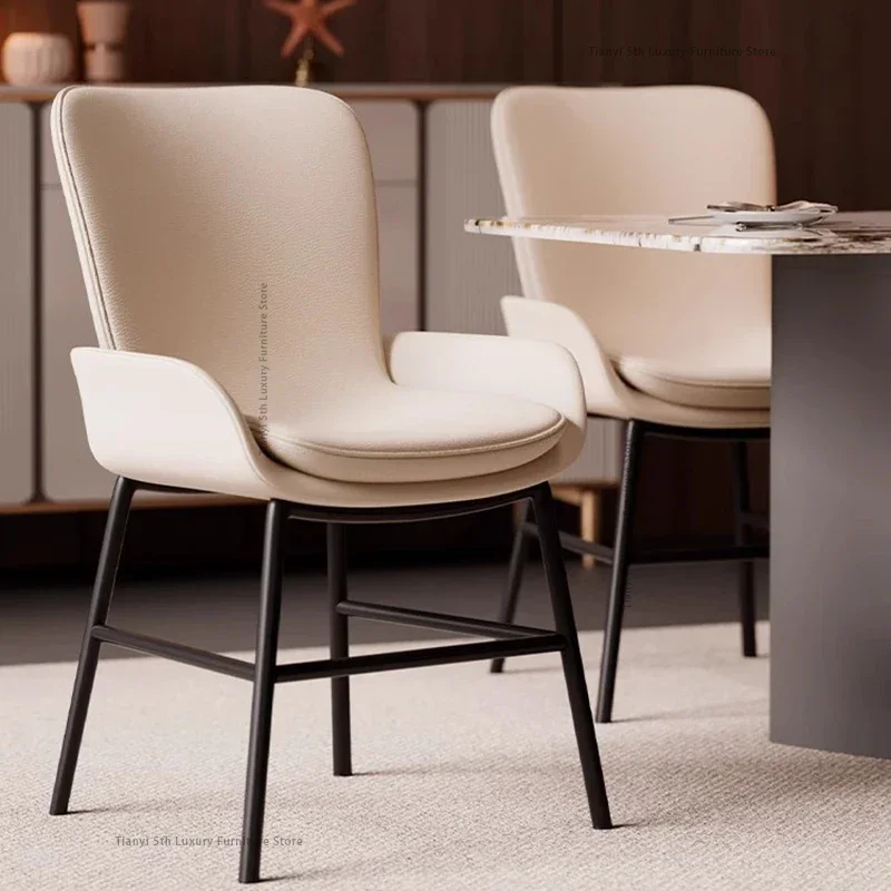 Silla De Comedor minimalista italiana, Silla De Comedor De Hotel De diseño Simple y moderno, muebles nórdicos reclinables para el hogar, Sillas De Comedor FYDC