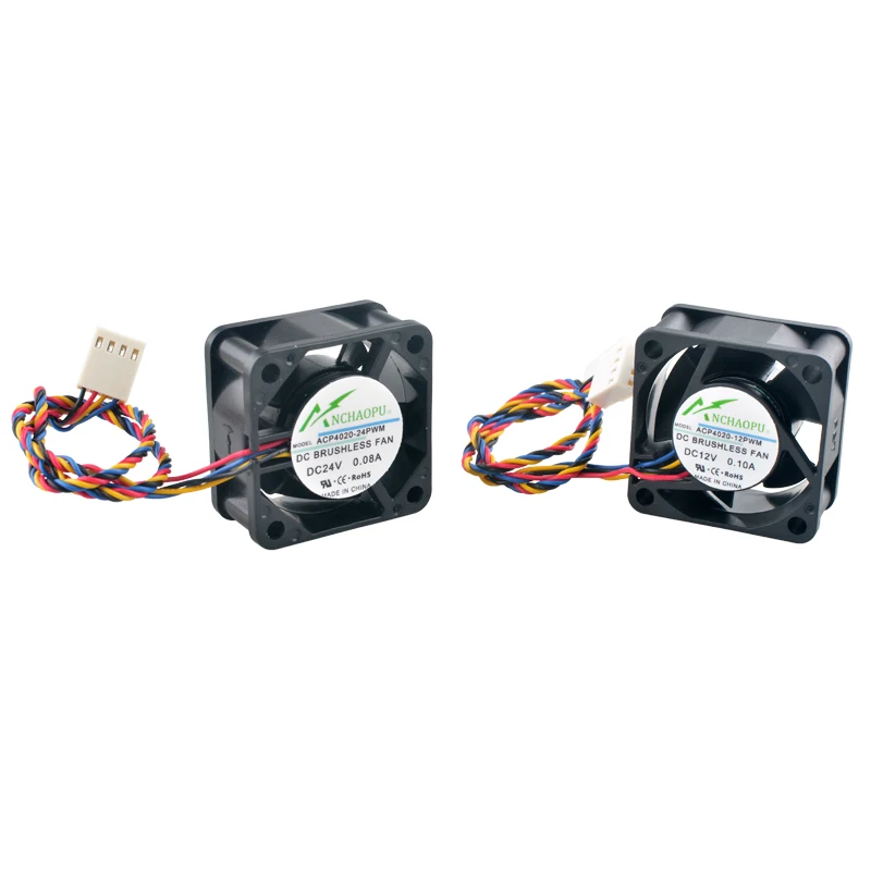 High Speed Cooling Fan 40x40x20mm 4-Pin DC12V/24V ACP4020-12PWM ACP4020-24PWM for Chassis CPU Server - Computer Hardware Cooling