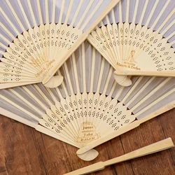 Engraved Personalized Silk Wedding Fans, Bulk Personalised, Bridal Party Favors, Special Event Fans