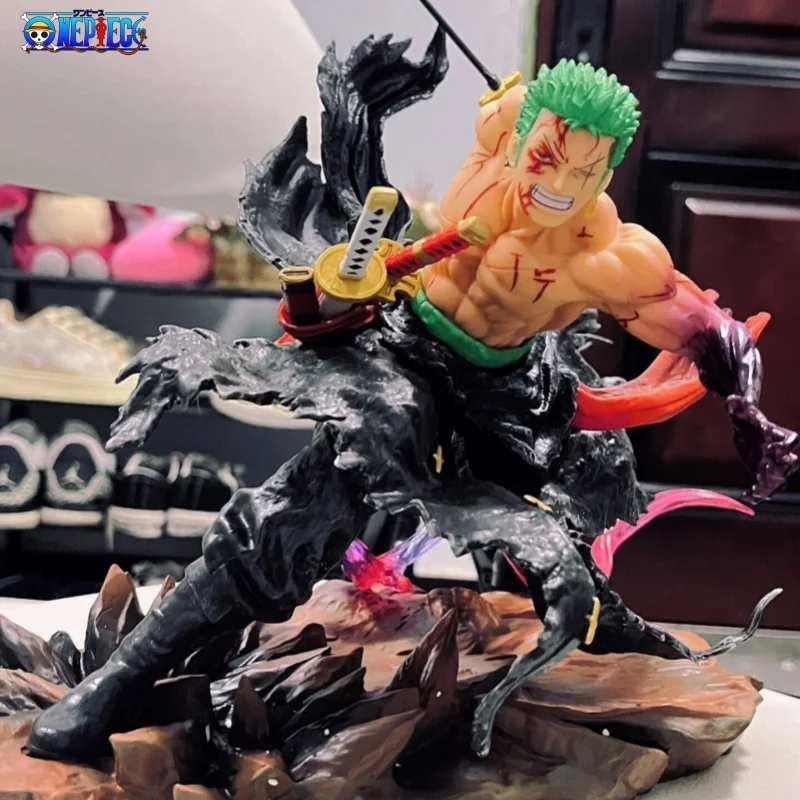 

25cm Anime One Piece Roronoa Zoro Figure GK Break Series Double Headed Statue Pvc Action Figurine Collection Model Toy Gift