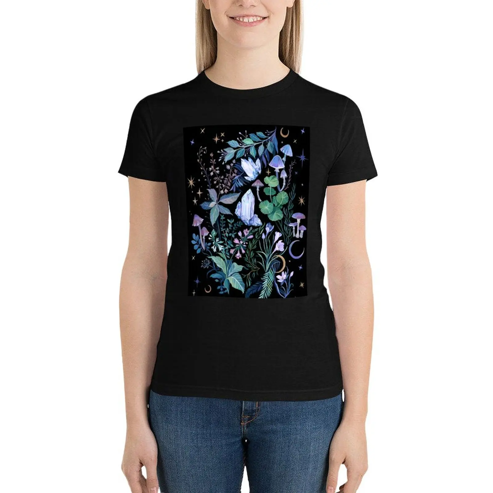 Crystals Gardens T-Shirt shirts graphic tees female workout t shirts for Women