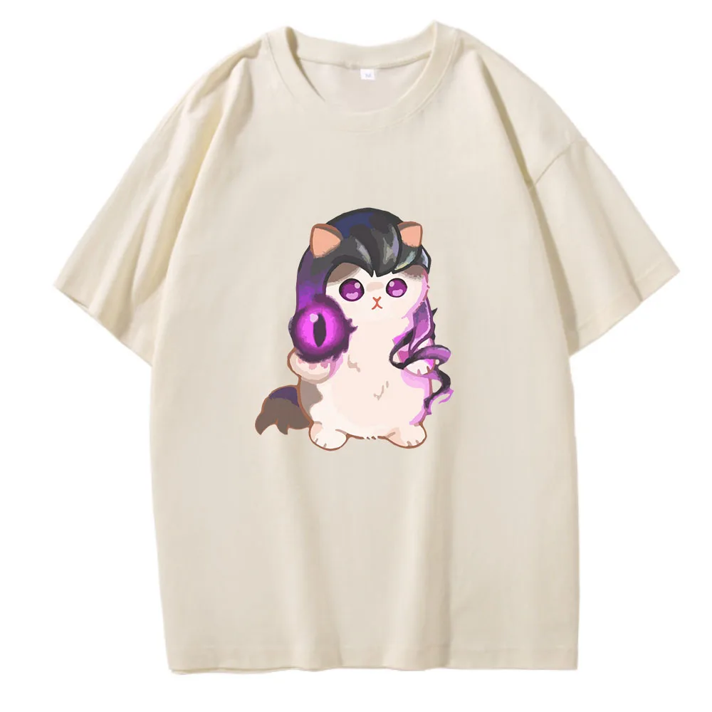 Reyna Cat Cute Surprised Penguin Game T-Shirt Men Women Cotton 2022 Summer Game Customize Print Children Unisex Oversized Shirts