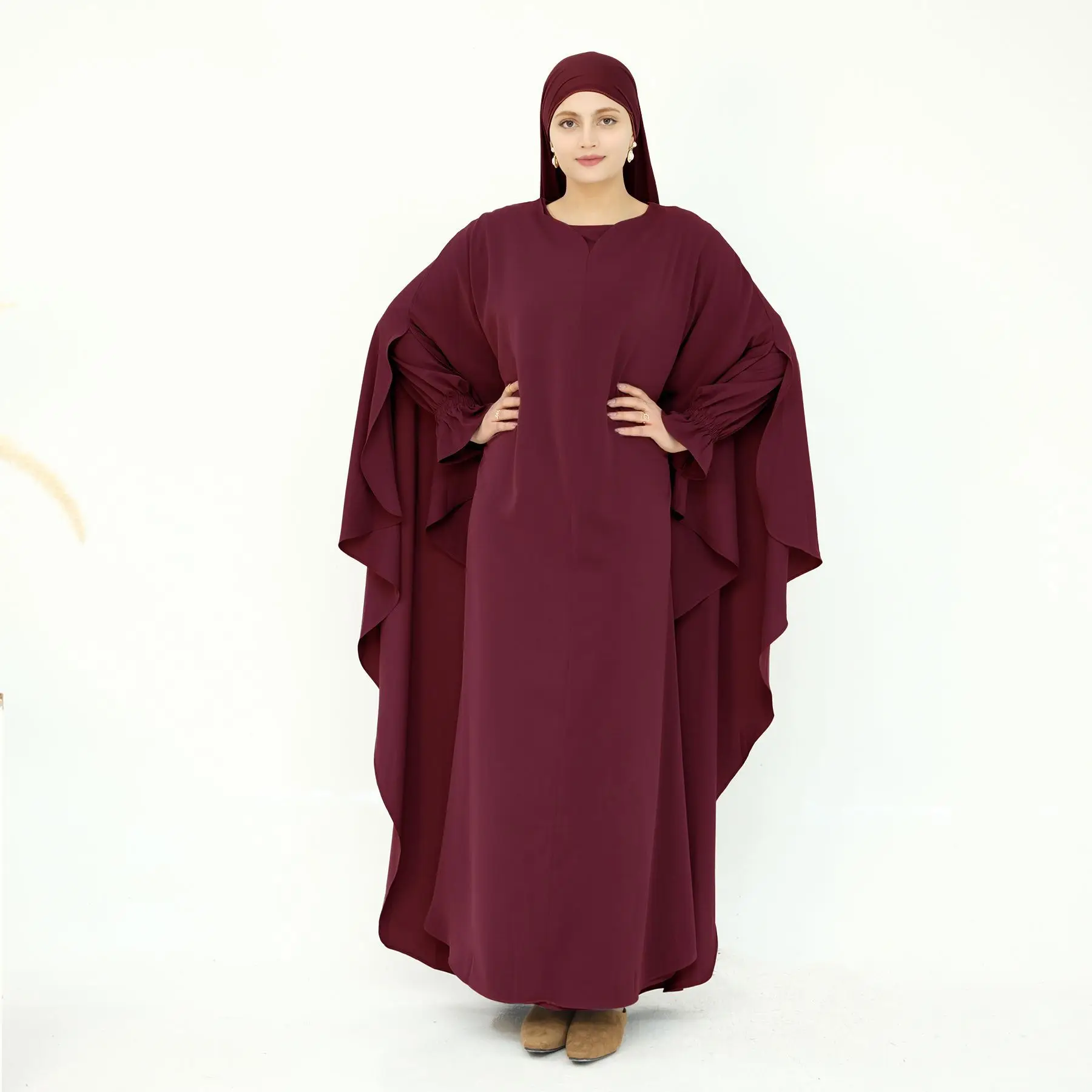 

Ramadan Dubai Abaya Prayer Dress 2 Piece Muslim Set Women Turkey Kaftan Eid Kebaya Caftan Jalabiya Femme Musulmane Ensembles