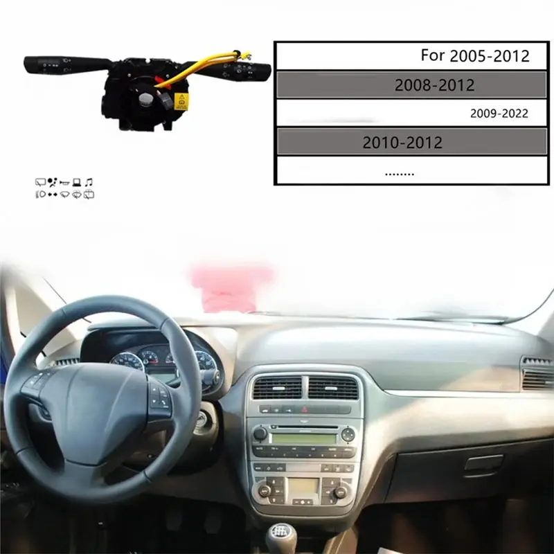Easy To Use 735521315 735471936 Steering Column Switch Combination Wiper Indicator Light Headlight Switch For Fiat Grande Punto