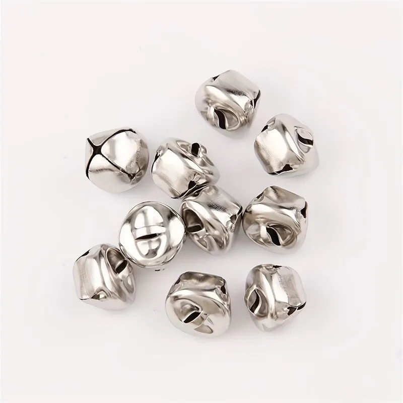 Clear Crisp Sound 20mm Cross Bells, 190 pcs, Christmas Tree Decor, Small Delicate Size for DIY Craft Accessories, Silver