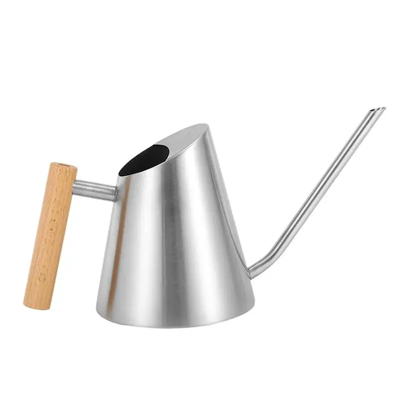 

Watering Pot Stainless Steel Houseplant Watering Can 900ML Garden Waterer Wooden Handle For Indoor Outdoor Flower