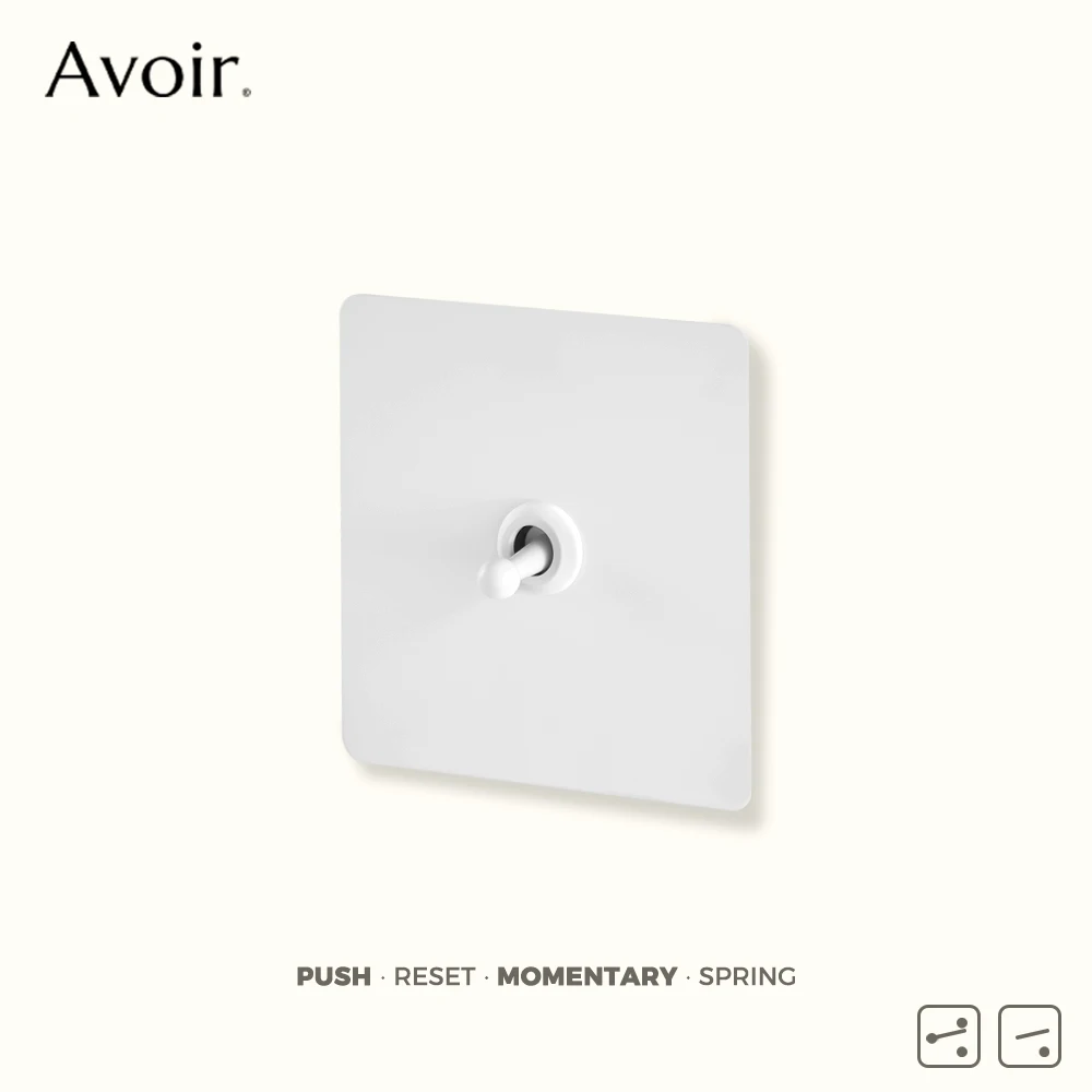 Avoir Round Brass Lever Push Button For Home White Stainless Steel Panel Toggle Switch Wall Socket Usb FR UK Momentary Switch