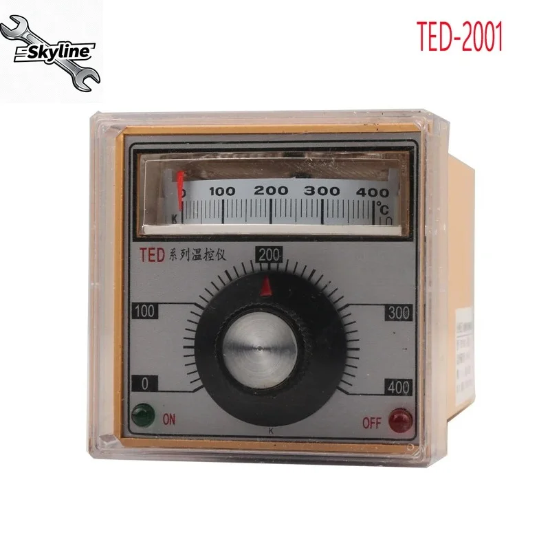 TED-2001 0-400℃ Pointer Display Temperature Controller - 220V/380V K Type Thermostat Rotating Button