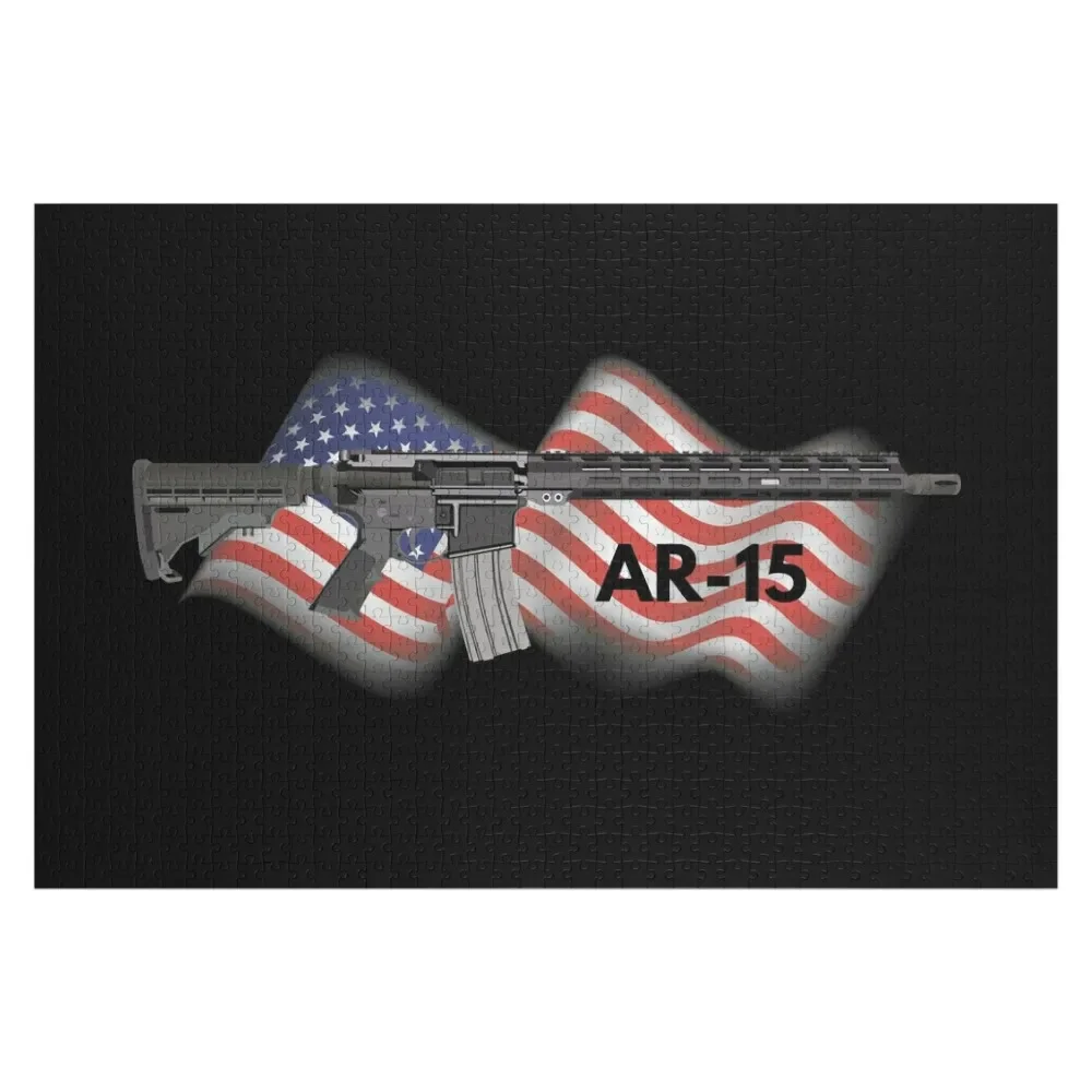 

Patriotic AR-15 Semi-automatic Rifle Jigsaw Puzzle Personalize Personalized Gift Anime Custom With Photo Puzzle