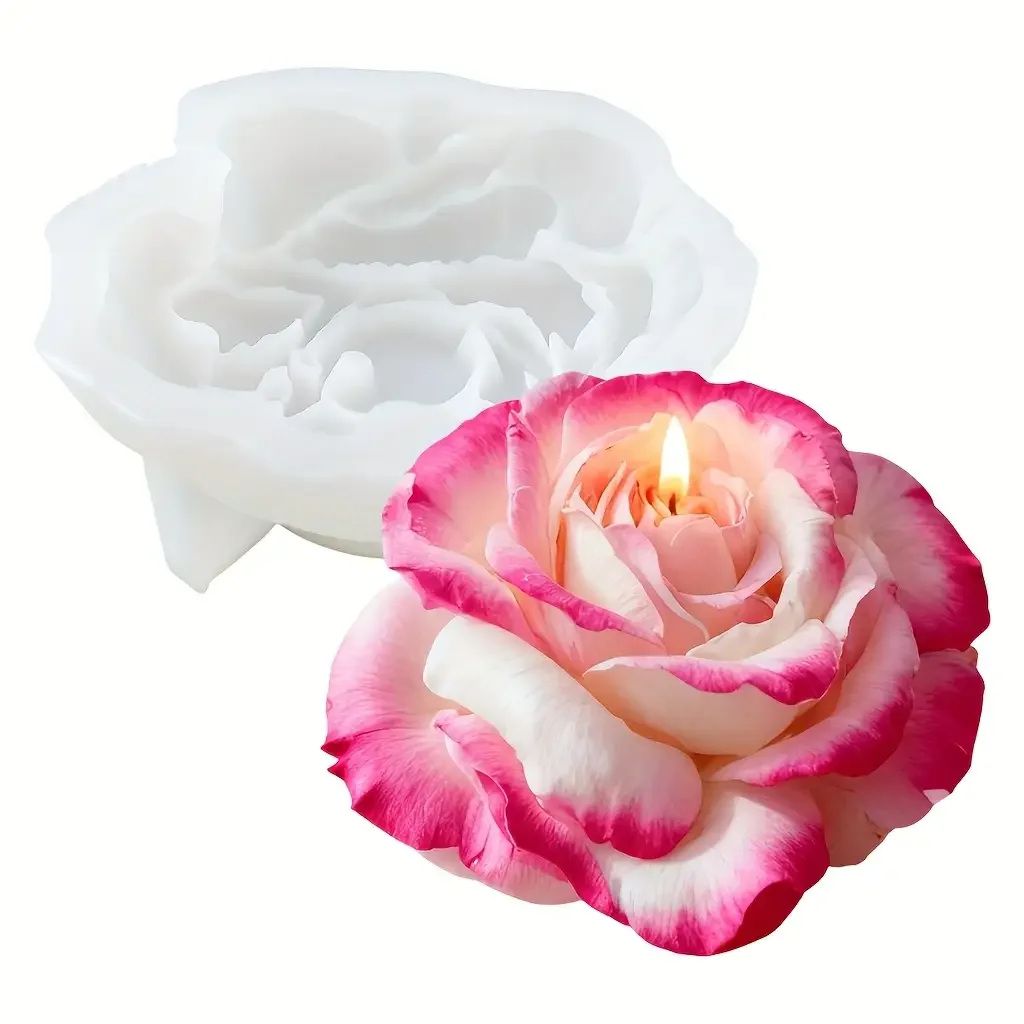 1 Stück 3D-Silikonform mit elegantem Rosenmuster – wiederverwendbare, flexible Form für Kerzen, Kunstharz, handgemachte Seifen und Tonarbeiten, zartes Blütenblatt-Design, Heimdekoration, Geschenk zum Valentinstag, Blumenformen, besonderes Geschenk für Bastelfreunde. – Detail 35