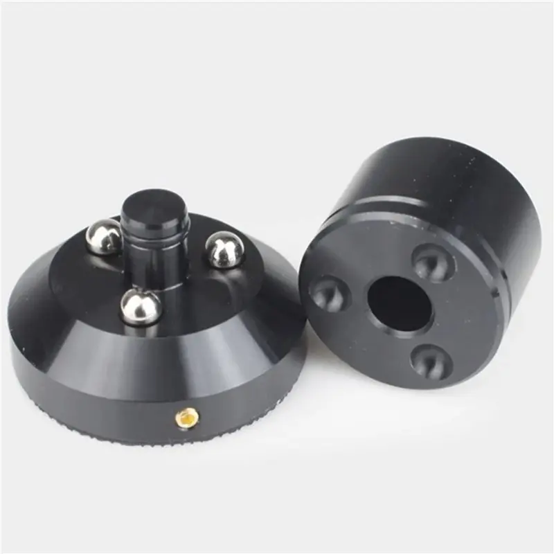 AT69 -20X Soporte de aislamiento de altavoz Aleación de plomo Bandeja ajustable Pad Pie de bola Soporte de altavoz Pies de aislamiento Spike Negro