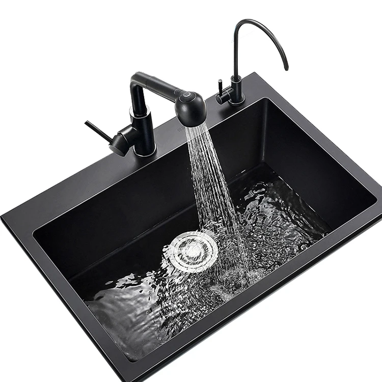 Quartz stone sink 930019T vegetable washing basin dishwashing basin stainless steel drainage basket water basin single groove